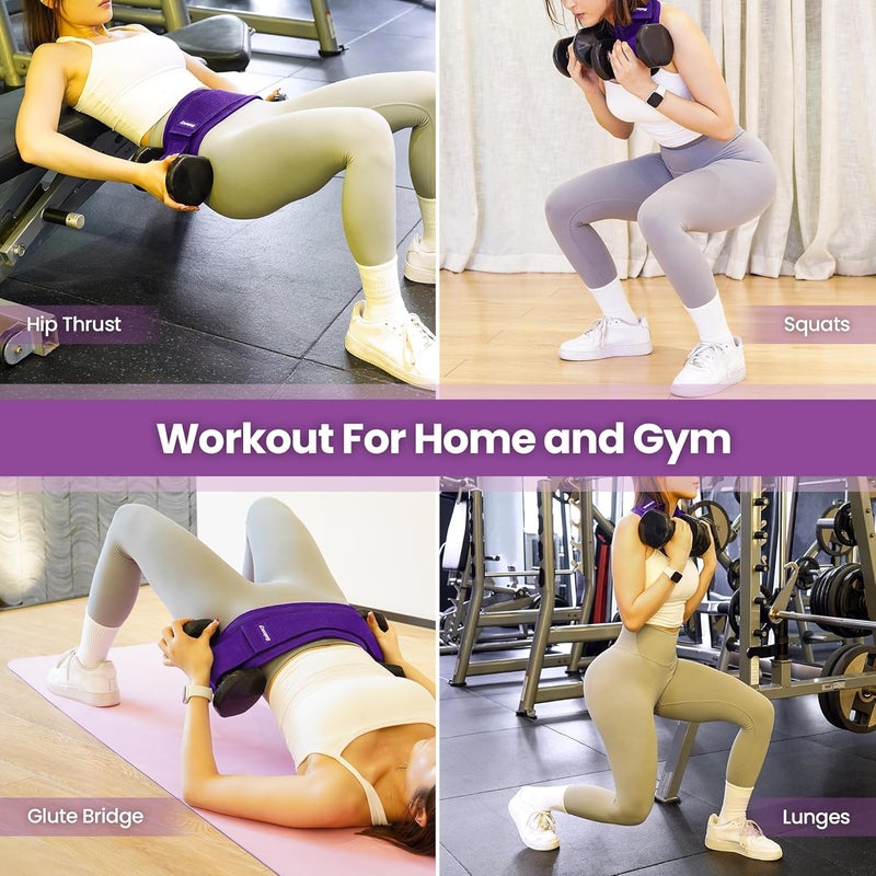 Balency Hip Thrust Belt, Hip Thrust Belt for Dumbbells Heavy, Booty Belt for Hip Thrust, Slip-Resistant Padding Hip Thrust Belt for Gym or Home Workouts, Hip Thrust Band for Dumbbell Kettlebell Plate - Image 4